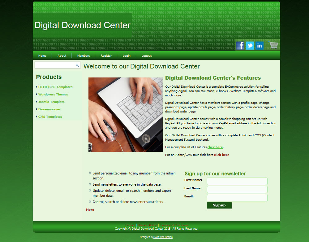 Digital Download Center Green